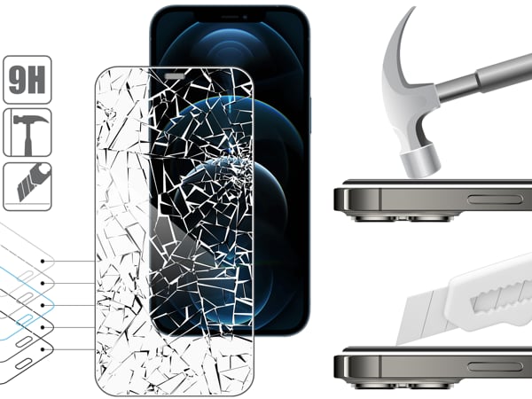 Wytrzymałe szkło moVear mBOX GLASS mSHIELD 2.5D ochroni ekran Twojego iPhone 12 Pro Max (6.7