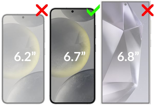 Kompatibilität des moVear gehärteten Glases mBOX GLASS mSHIELD 2.5D für Samsung Galaxy S25+ / S24+ (Plus) Ein Bild, das die Kompatibilität des gehärteten Glases moVear mBOX GLASS mSHIELD 2.5D auf Samsung Galaxy S25+/S24+ (Plus) (6.7