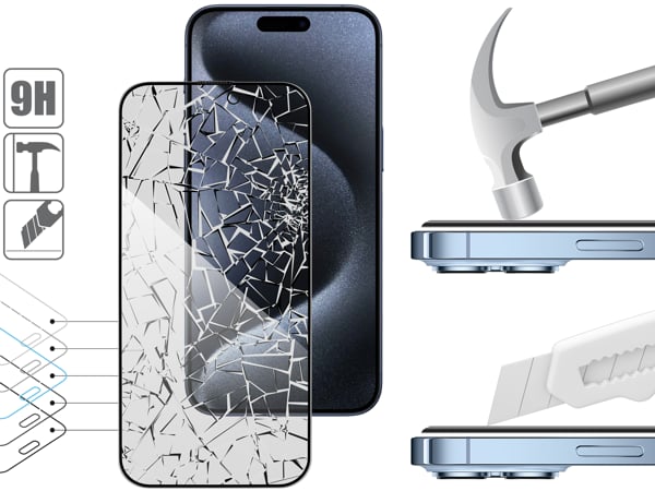 Struktur und Festigkeit von gehärtetem Glas moVear mBOX GLASS mSHIELD 2.5D MAX privacy für Apple iPhone 15 Pro Max Robustes Glas moVear mBOX GLASS mSHIELD 2.5D MAX privacy schützt den Bildschirm Ihres Apple iPhone 15 Pro Max. Visualisierung von Schichten und Beschichtungen des Produkts.