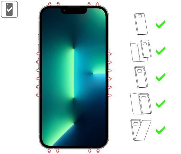 Which types of cases is suitable for moVear mBOX GLASS mSHIELD 2.5D MAX privacy for Apple iPhone 16e / 14 / 13 / 13 Pro mBOX GLASS mSHIELD 2.5D MAX privacy for Apple iPhone 16e / 14 / 13 / 13 Pro (6.1
