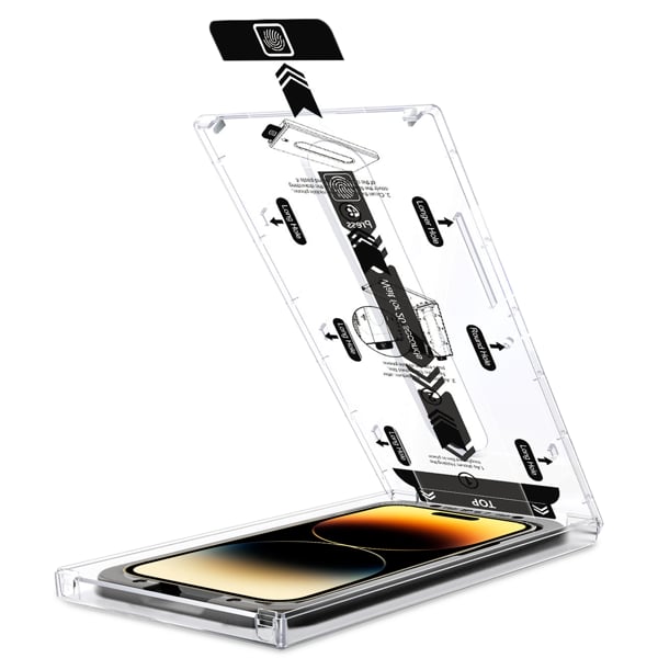 Easy assembly of the moVear glass to iPhone 14 Pro (6.1 Precise Glass Positioning - moVear mBOX System for Apple iPhone 14 Pro (6.1