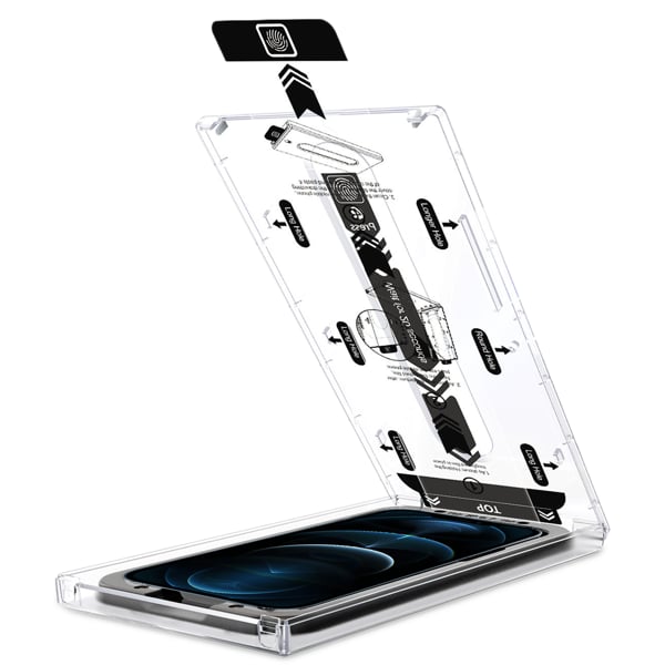Łatwy montaż szkła moVear do Apple iPhone 12 Pro Max z systemem instalacji mBOX Precyzyjne wypozycjonowanie szkła - System moVear mBOX dla telefonu Apple iPhone 12 Pro Max (6.7