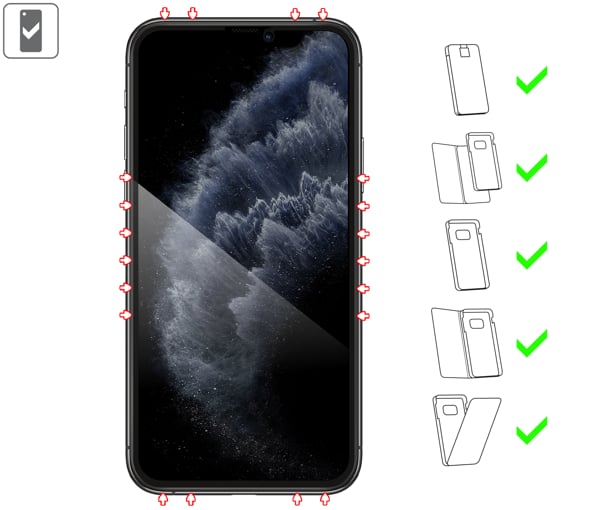 Which types of cases is suitable for moVear mBOX GLASS mSHIELD 2.5D MAX privacy for iPhone 11 Pro / iPhone Xs / X mBOX GLASS mSHIELD 2.5D MAX privacy for Apple iPhone 11 Pro / Xs / X (5.8