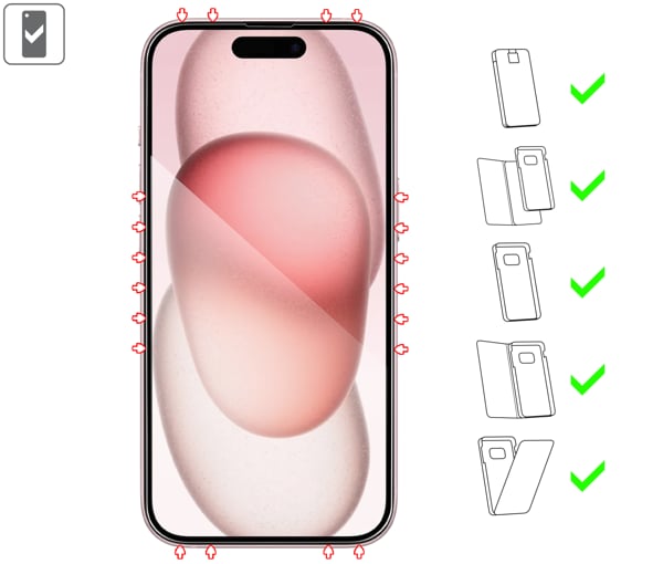 Do jakich typów etui pasuje moVear mBOX GLASS mSHIELD 3D PRO na Apple iPhone 16 / 15 (6,1 mBOX GLASS mSHIELD 3D PRO na Apple iPhone 16 / 15 (6,1