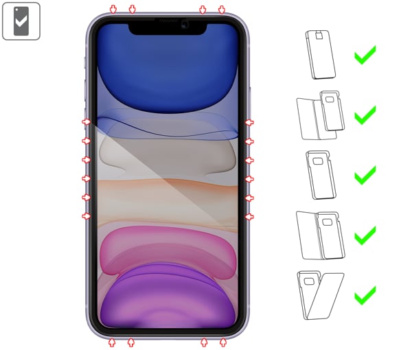Do jakich typów etui pasuje moVear mBOX GLASS mSHIELD 2.5D MAX privacy na Apple iPhone 11 / Xr (6.1 mBOX GLASS mSHIELD 2.5D MAX privacy na Apple iPhone 11 / Xr (6.1