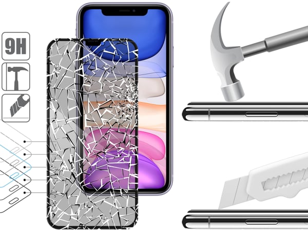 Budowa i wytrzymałość szkła hartowanego moVear mBOX GLASS mSHIELD 2.5D MAX privacy na Apple iPhone 11 / Xr (6.1 Wytrzymałe szkło moVear mBOX GLASS mSHIELD 2.5D MAX privacy ochroni ekran Twojego iPhone 11 / iPhone Xr. Wizualizacja warstw i powłok produktu.