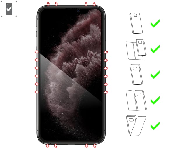 Which types of cases is suitable for moVear mBOX GLASS mSHIELD 2.5D MAX privacy for iPhone 11 Pro Max / iPhone Xs MAX mBOX GLASS mSHIELD 2.5D MAX privacy for iPhone 11 Pro Max / iPhone Xs MAX (6.5