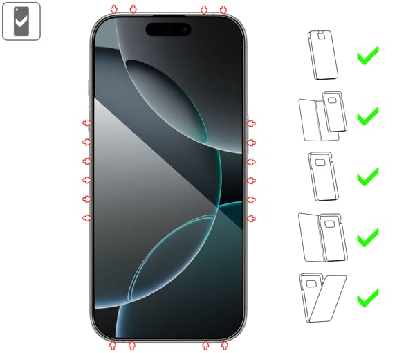 Which types of cases is suitable for moVear mBOX GLASS mSHIELD 2.5D MAX privacy for Apple iPhone 17 Pro Max / 16 Pro Max (6.9 mBOX GLASS mSHIELD 2.5D MAX privacy for Apple iPhone 17 /16 Pro Max (6.9